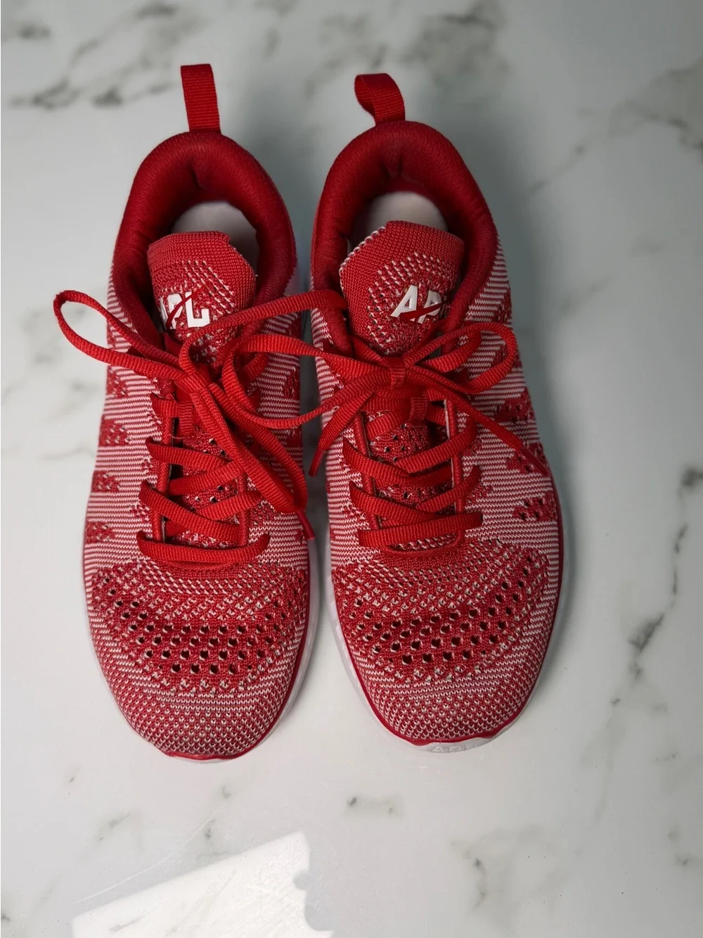 APL TechLoom Pro Red Knit Athletic Sneakers Women’s Size 7